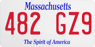 MA license plate 482GZ9