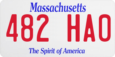 MA license plate 482HA0