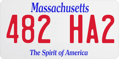 MA license plate 482HA2