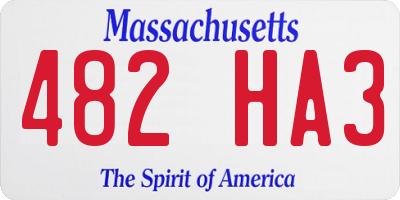 MA license plate 482HA3