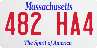 MA license plate 482HA4