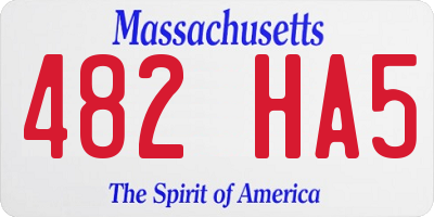 MA license plate 482HA5