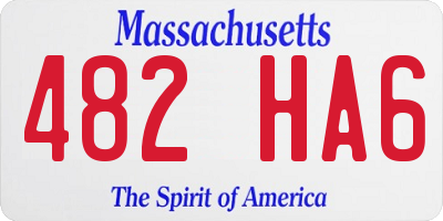 MA license plate 482HA6