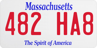 MA license plate 482HA8
