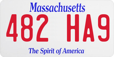 MA license plate 482HA9
