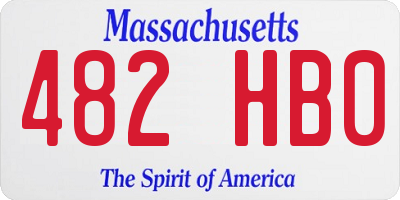 MA license plate 482HB0