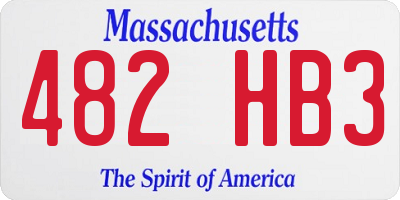 MA license plate 482HB3