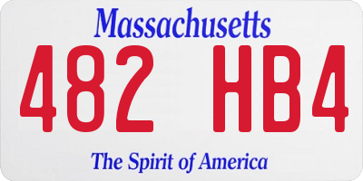 MA license plate 482HB4