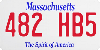 MA license plate 482HB5