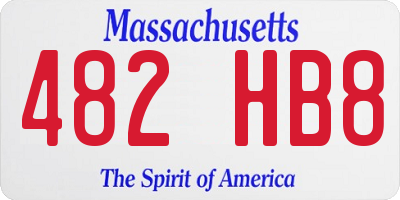 MA license plate 482HB8