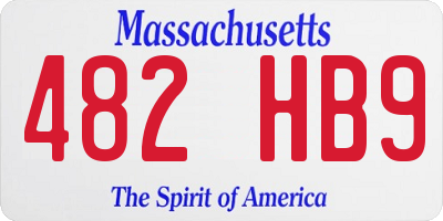 MA license plate 482HB9