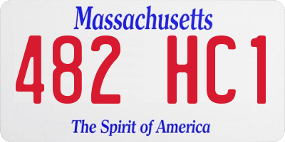 MA license plate 482HC1