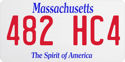 MA license plate 482HC4