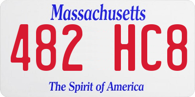 MA license plate 482HC8