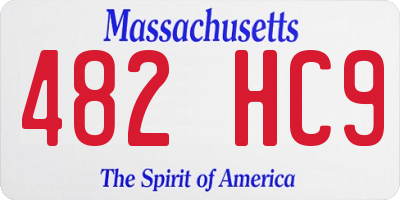 MA license plate 482HC9