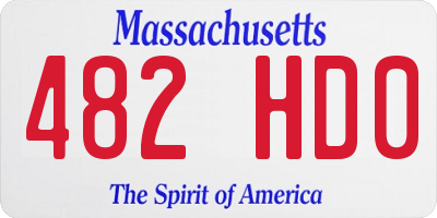 MA license plate 482HD0