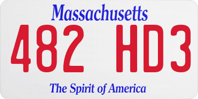 MA license plate 482HD3