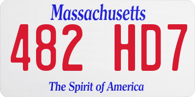 MA license plate 482HD7