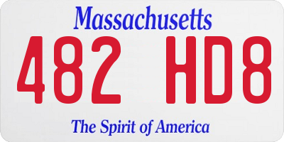 MA license plate 482HD8