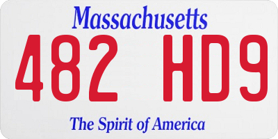 MA license plate 482HD9
