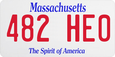 MA license plate 482HE0
