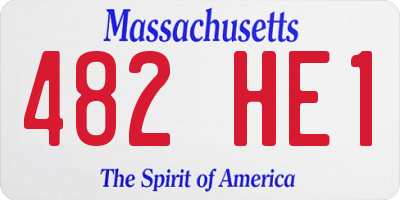 MA license plate 482HE1