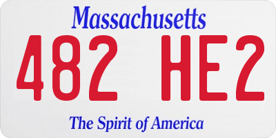MA license plate 482HE2