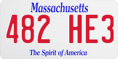 MA license plate 482HE3