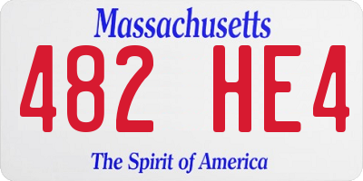 MA license plate 482HE4