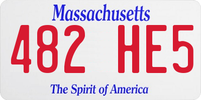 MA license plate 482HE5