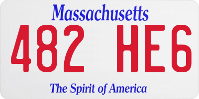 MA license plate 482HE6