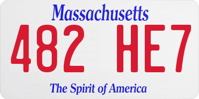 MA license plate 482HE7