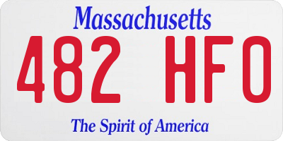 MA license plate 482HF0