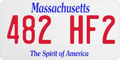 MA license plate 482HF2