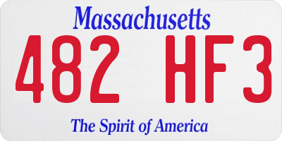 MA license plate 482HF3