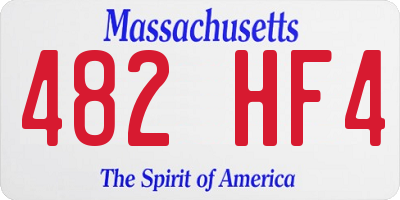 MA license plate 482HF4