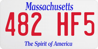 MA license plate 482HF5