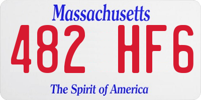 MA license plate 482HF6