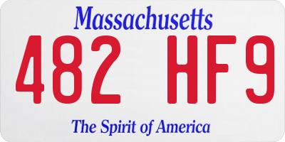 MA license plate 482HF9