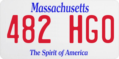 MA license plate 482HG0