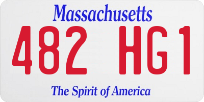 MA license plate 482HG1