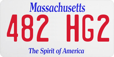 MA license plate 482HG2