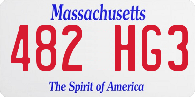 MA license plate 482HG3