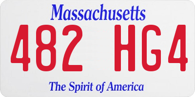 MA license plate 482HG4