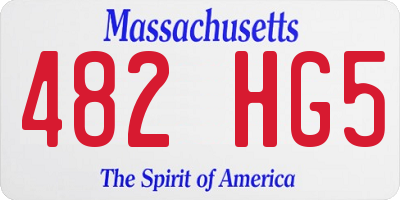 MA license plate 482HG5