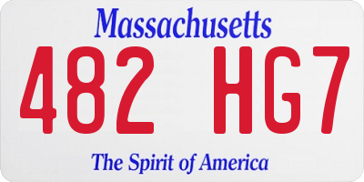 MA license plate 482HG7