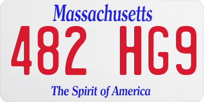 MA license plate 482HG9