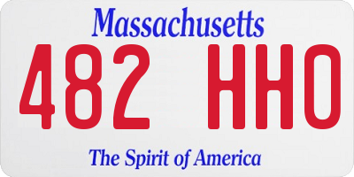 MA license plate 482HH0