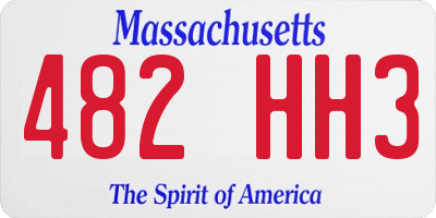 MA license plate 482HH3