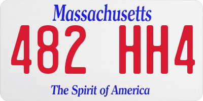 MA license plate 482HH4